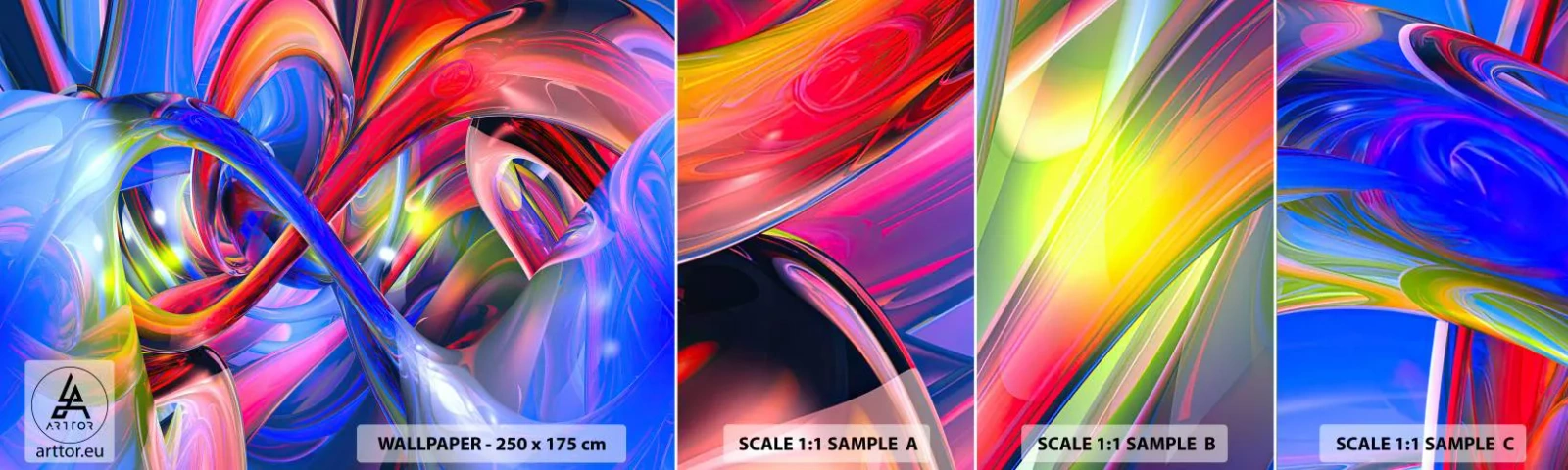 Vzorka Fototapeta Standard Eco - Tanec farieb - Abstrakcia, 3D, Grafika - 100x30 cm