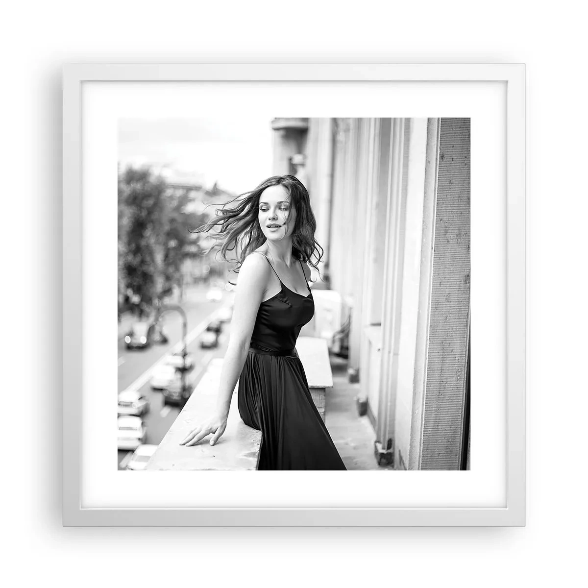 Plagát v bielom ráme - Určite Parížanka - 40x40 cm