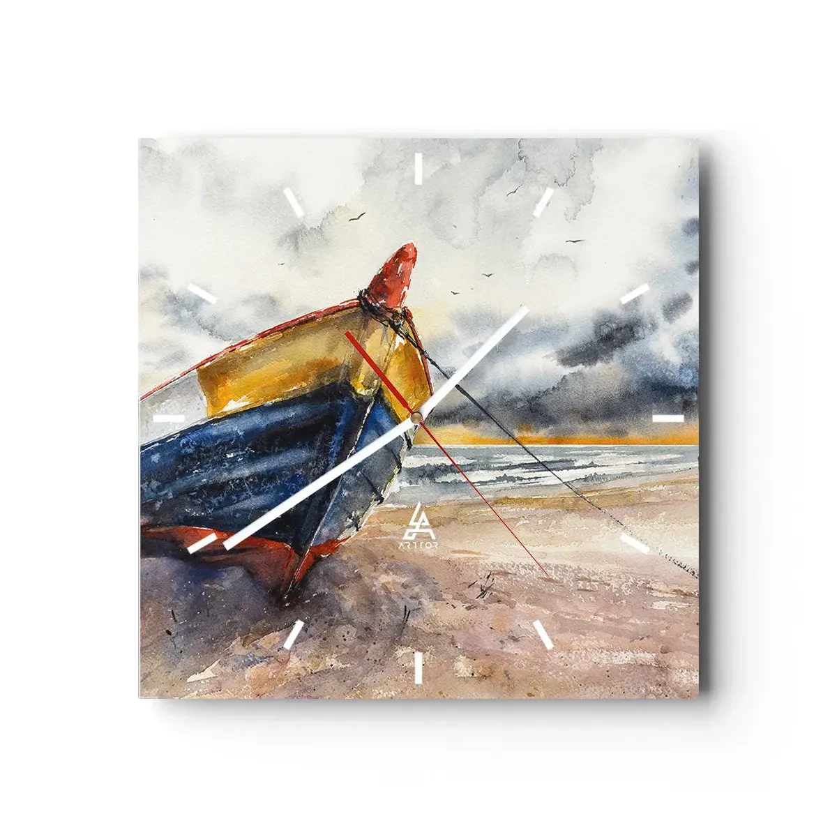 Nástenné hodiny - Odpočinok na brehu - 30x30 cm