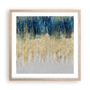 Plagát v ráme zo svetlého duba - Pozlátená hranica - 50x50 cm