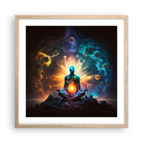 Plagát v ráme zo svetlého duba - Vesmírny pokoj - 50x50 cm