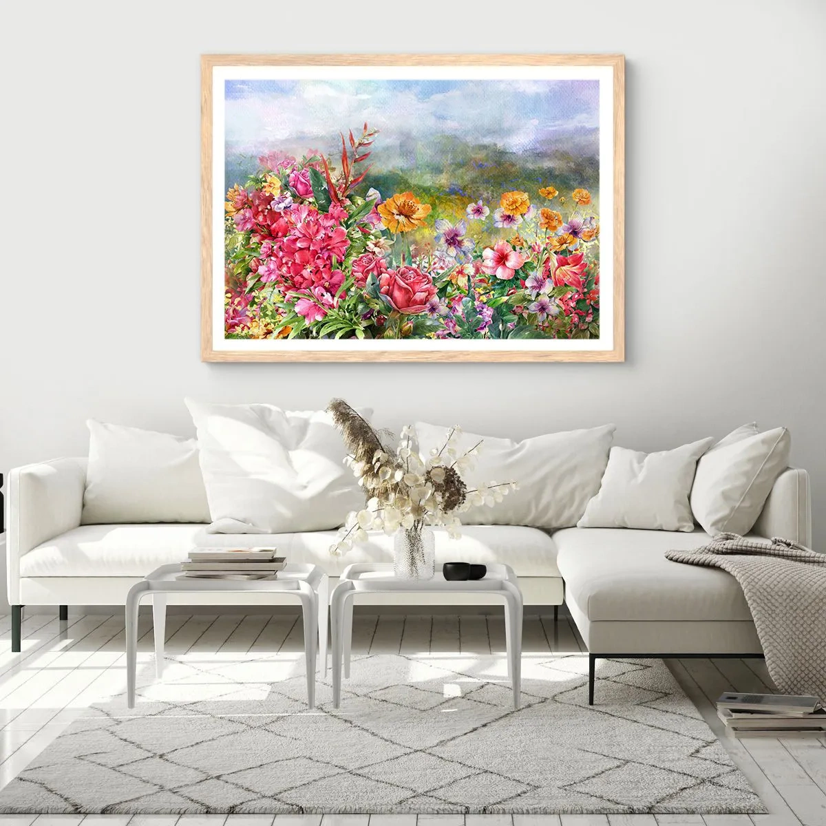 Plagát v ráme zo svetlého duba - Záhrada, ktorá sa zbláznila - 50x40 cm