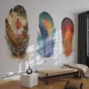 Fototapeta Premium Canvas - Rituály, obrady, tajomstvá - Vtáčie pierko, Vták, Abstrakcia - 100x70 cm