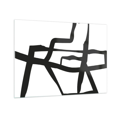 Obraz na skle - Abstraktná čiernobiela štruktúra pripomínajúca mestské usporiadanie. - 70x50cm - Čiernobiela konštrukcia - Moderná nástenná dekorácia do obývacej izby a spálne ARTTOR