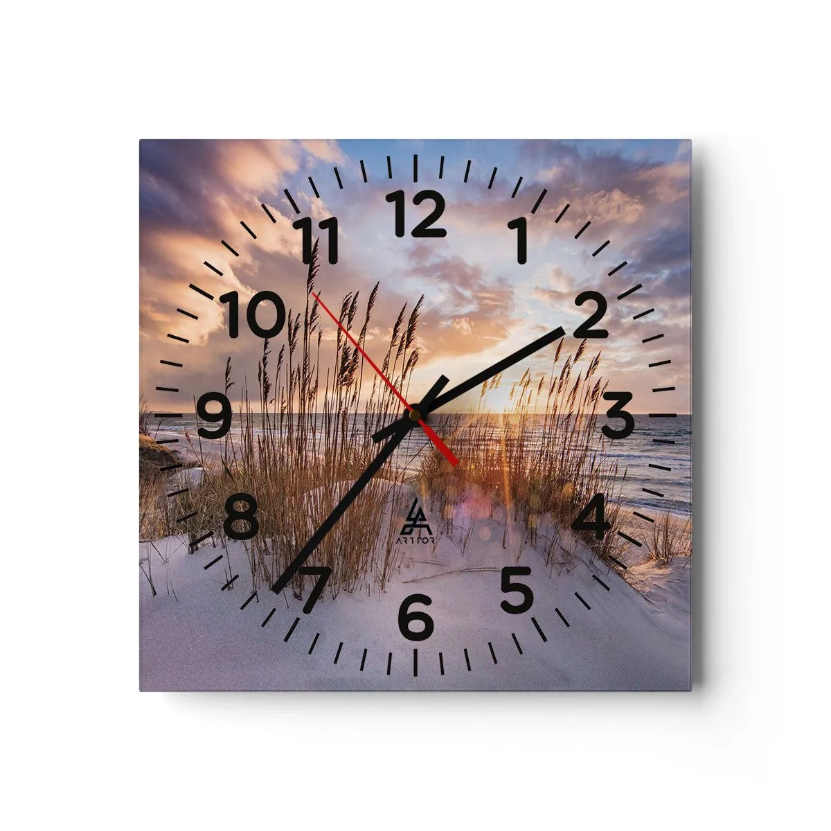 Nástenné hodiny - Rozlúčka so slnkom a vetrom - 30x30 cm