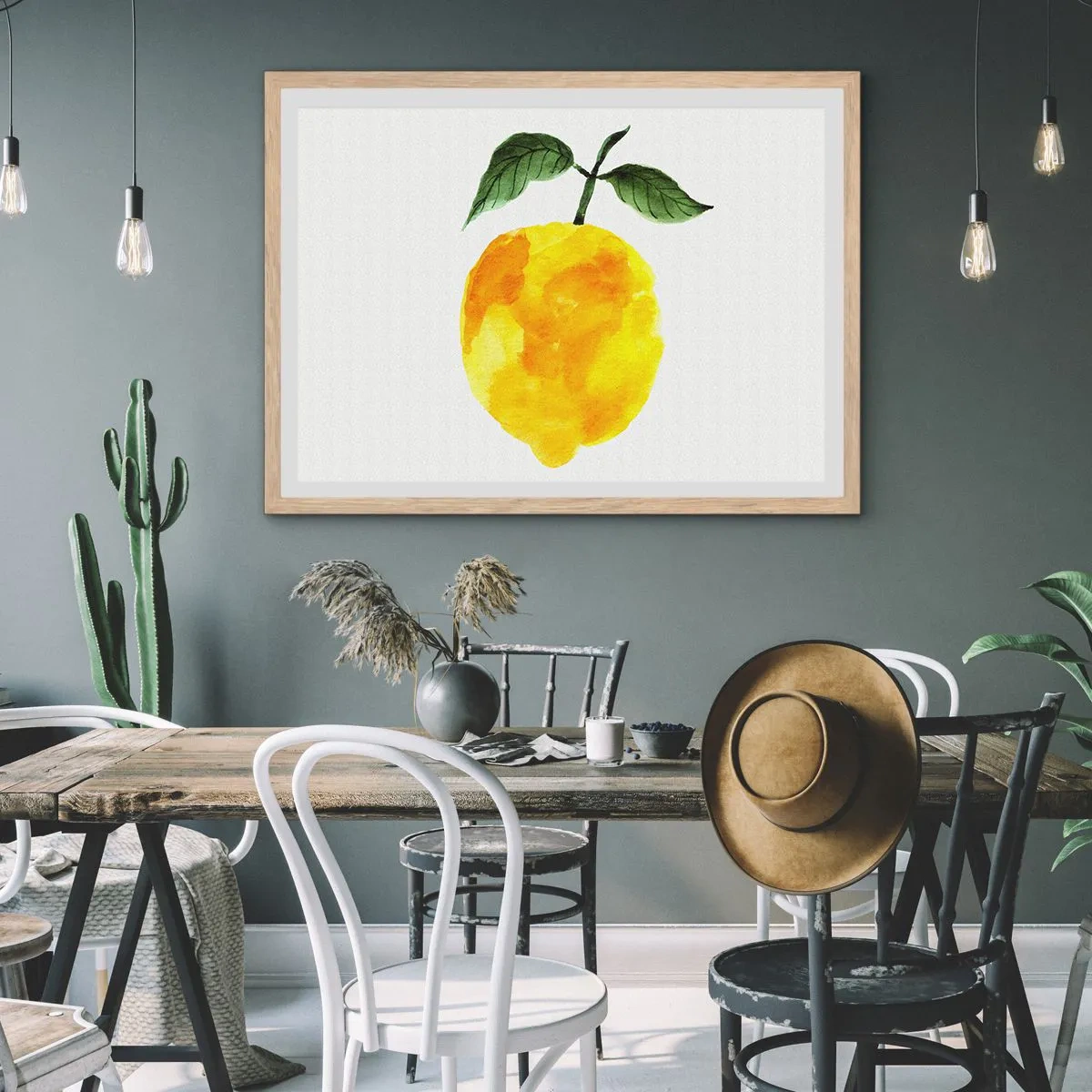 Plagát v ráme zo svetlého duba - Ako spoznať chuť slnka - 100x70 cm