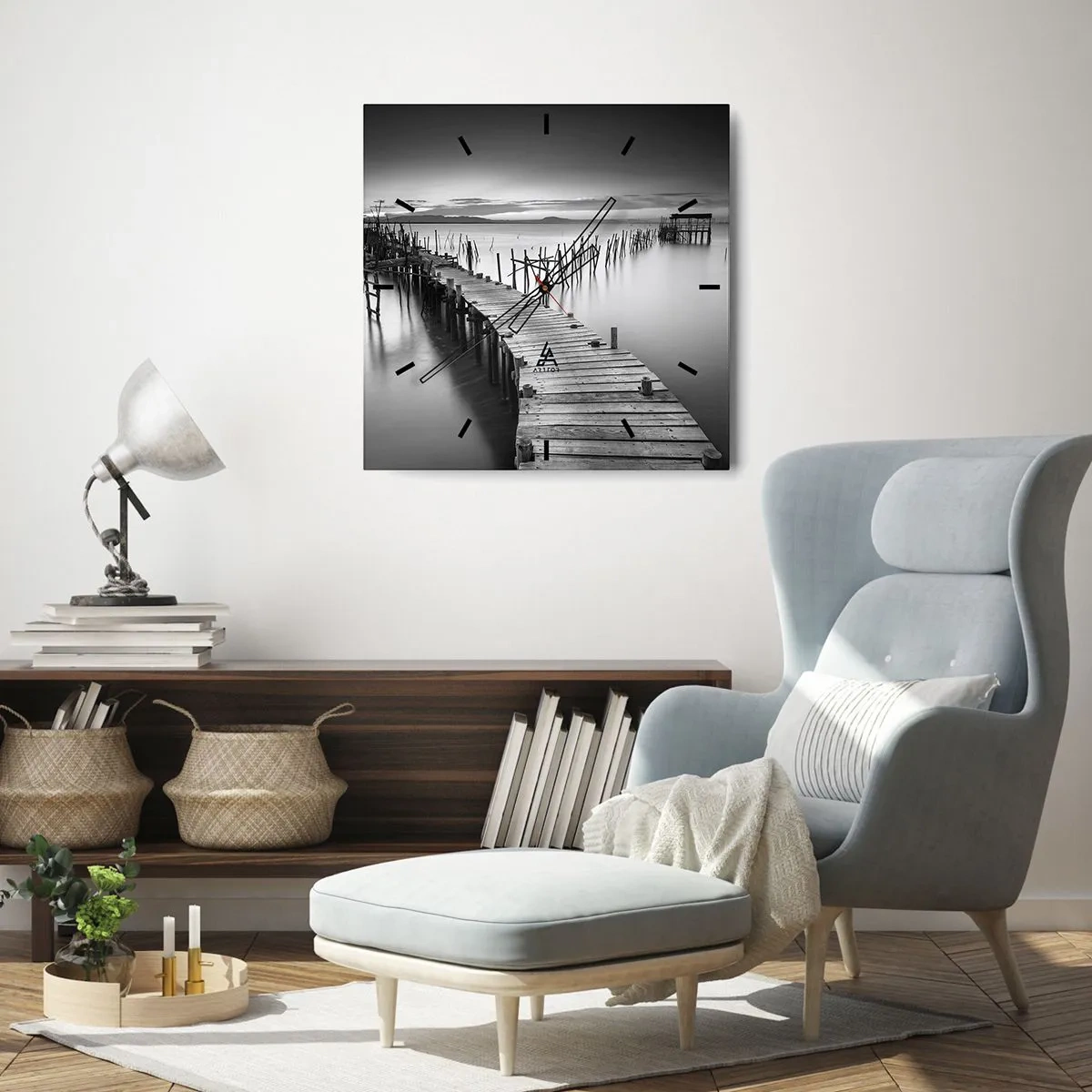 Nástenné hodiny - Pokoj zabudnutého brehu - 30x30 cm