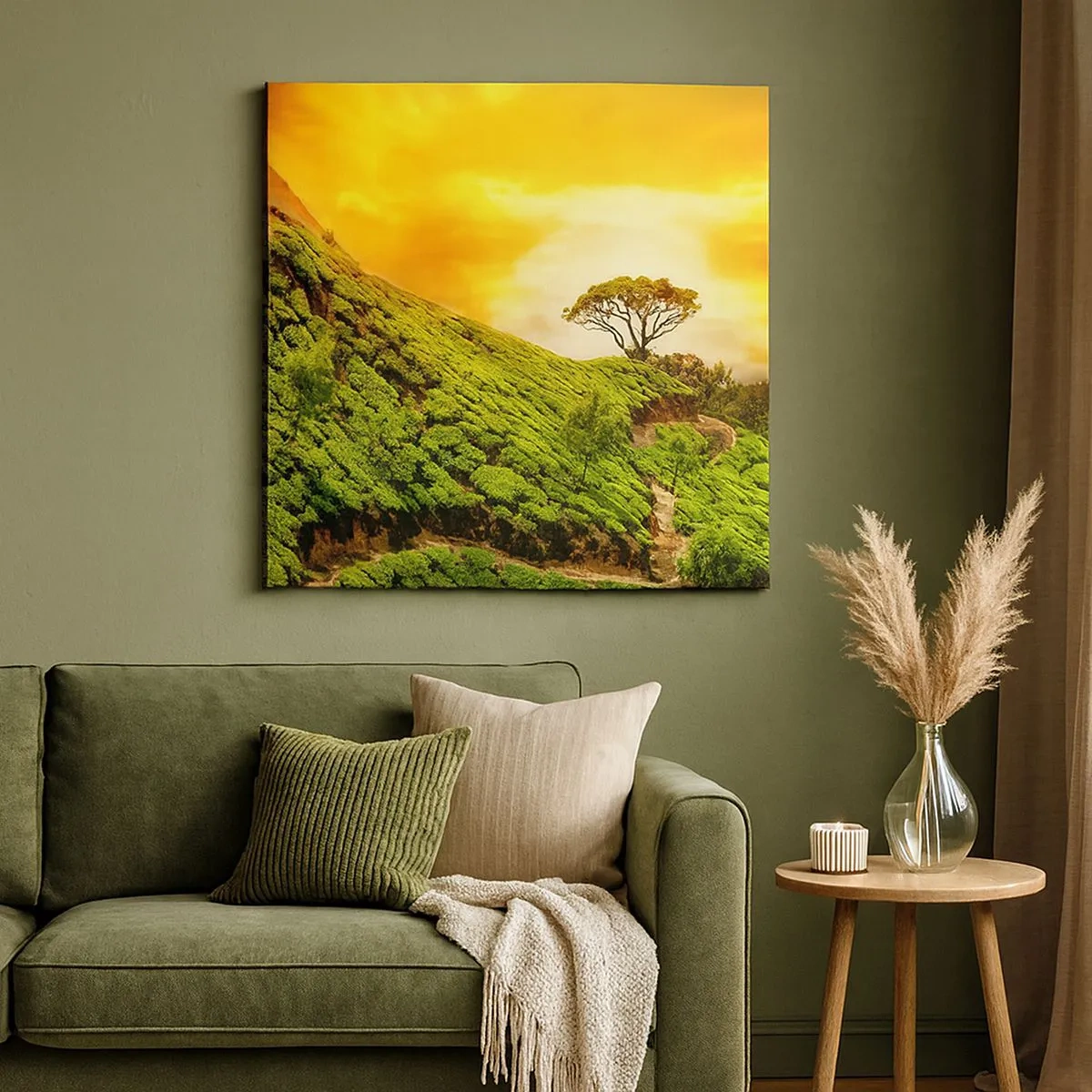 Obraz na plátne - Kľukatým chodníkom, zeleným úbočím - 30x30 cm