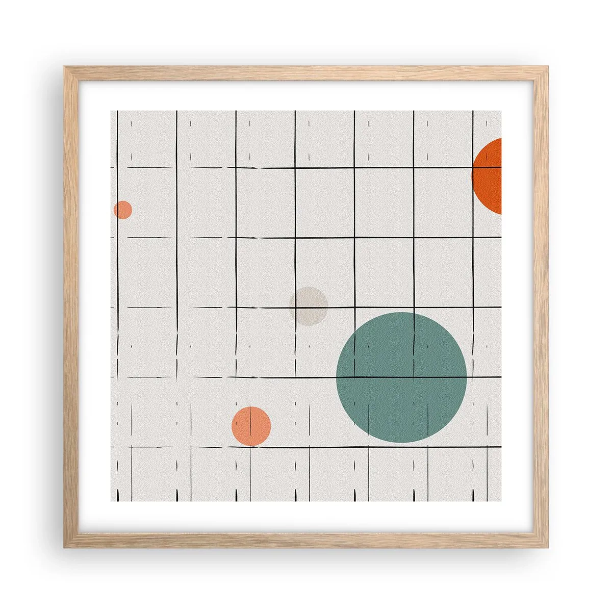 Plagát v ráme zo svetlého duba - Uväznené. My alebo ony? - 50x50 cm