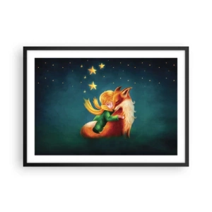 Plagát v čiernom ráme - Malý princ - 70x50 cm