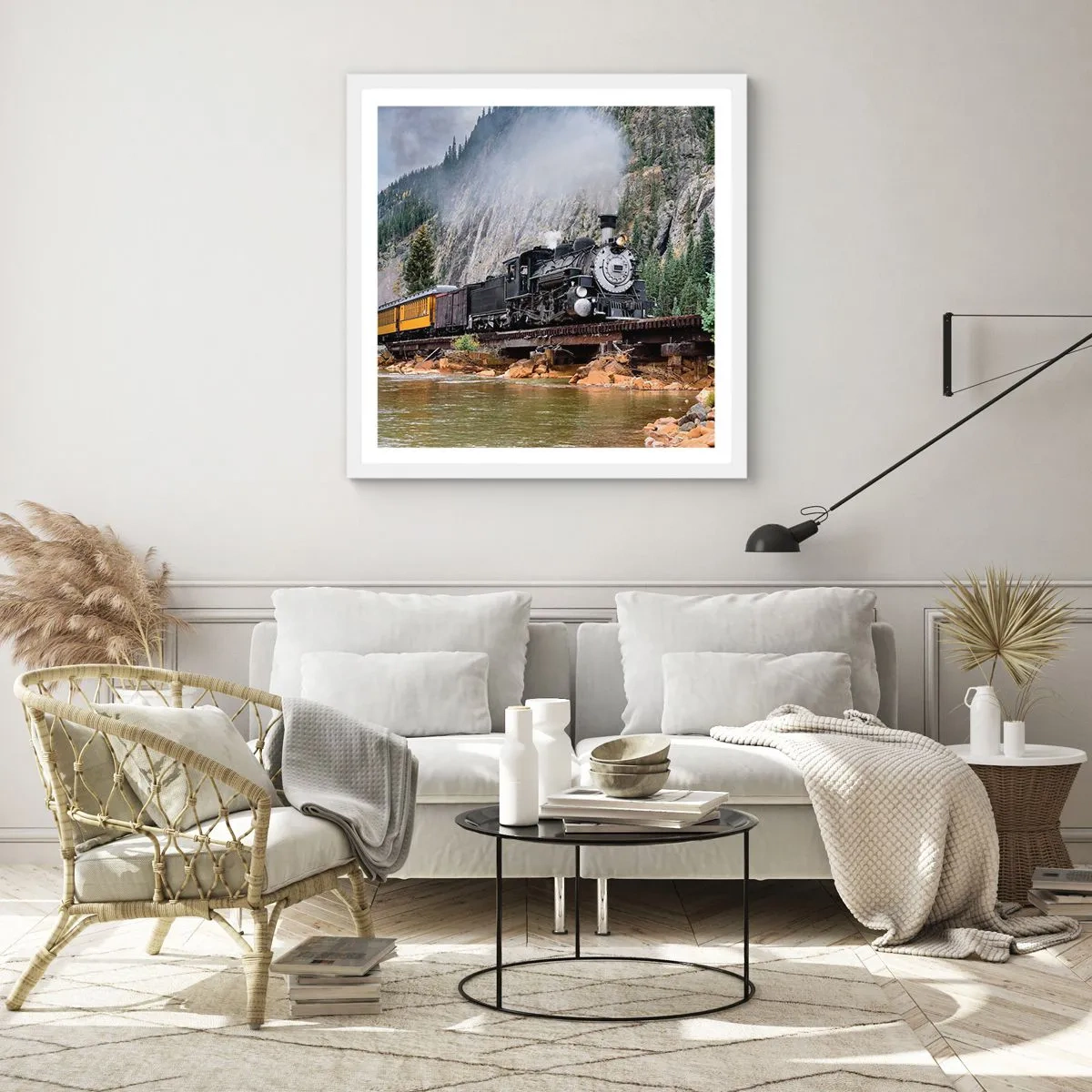 Plagát v bielom ráme - A kam to? Kam? - 30x30 cm