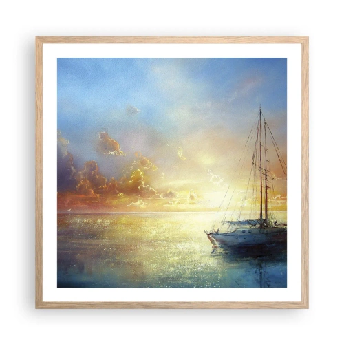 Plagát v ráme zo svetlého duba - V zlatom zálive - 60x60 cm