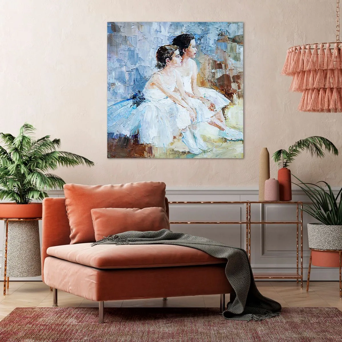 Obraz na plátne - Odpočinok mladých labutí - 60x60 cm