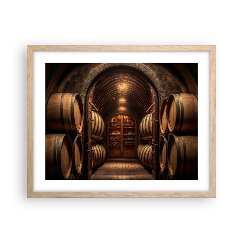 Plagát v ráme zo svetlého duba - Nádherná pivnica - 50x40 cm