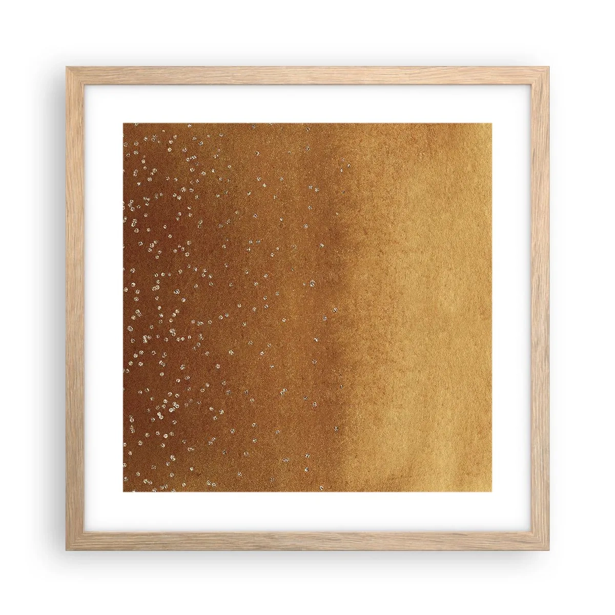 Plagát v ráme zo svetlého duba - Zrodenie svetla - 40x40 cm