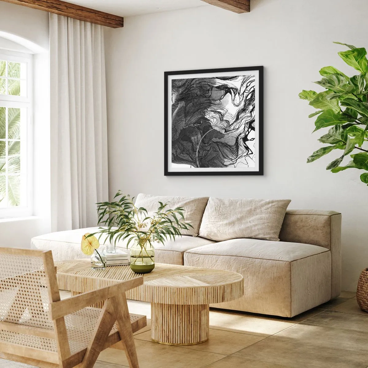 Plagát v čiernom ráme - Zapletená v snoch - 60x60 cm