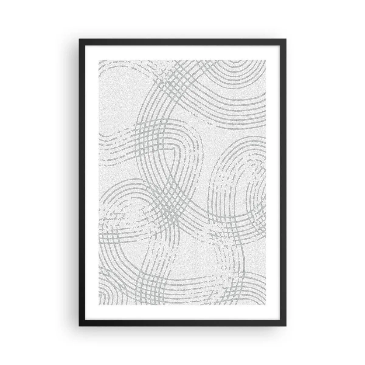 Plagát v čiernom ráme - Minimalistická kompozícia abstraktných línií na svetlom pozadí. - 50x70cm - Jednoduché východisko neexistuje - Moderná nástenná dekorácia do obývacej izby a spálne ARTTOR