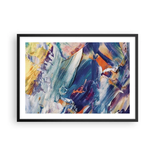Plagát v čiernom ráme - Chaos farieb - 70x50 cm