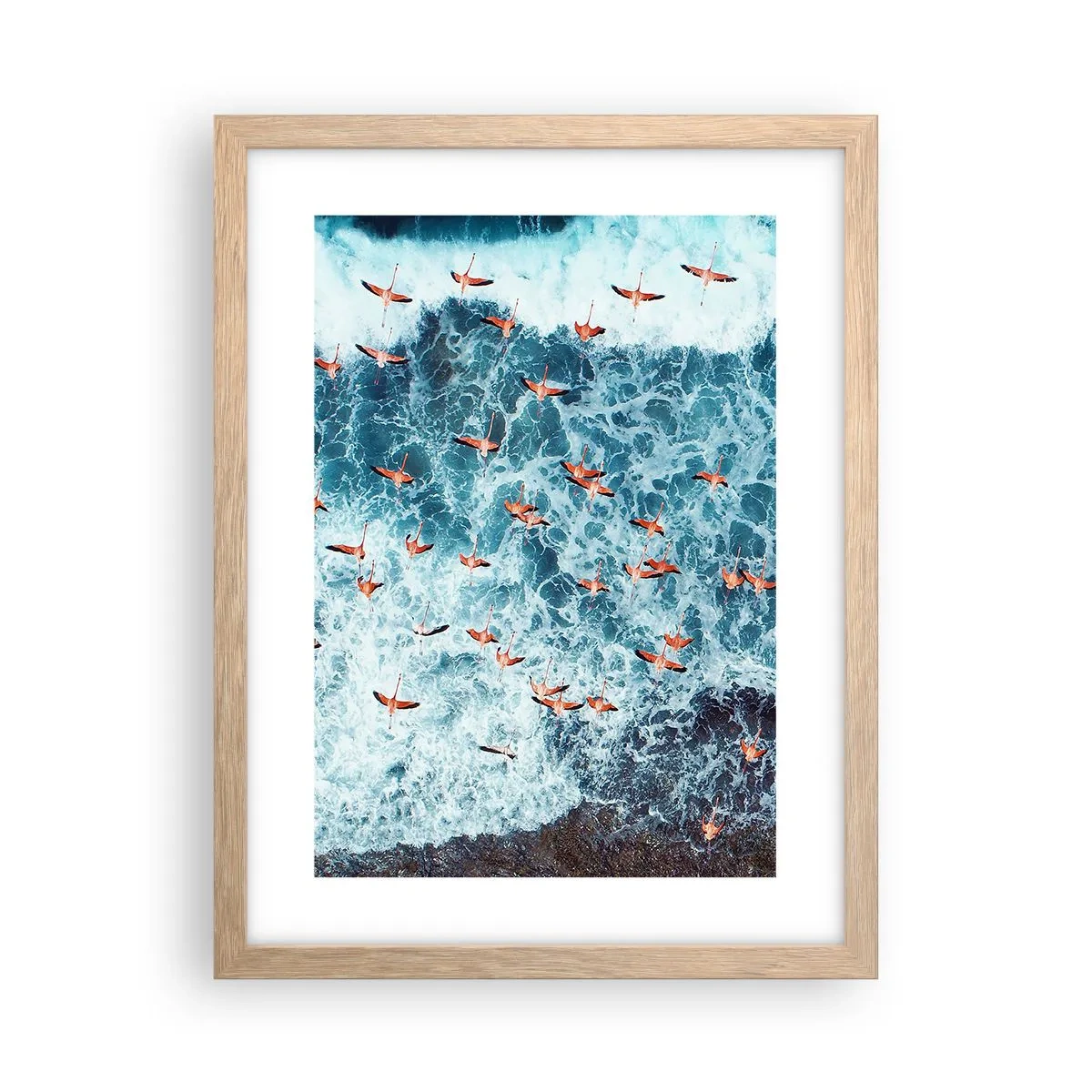 Plagát v ráme zo svetlého duba - Prímorský sprievod - 30x40 cm