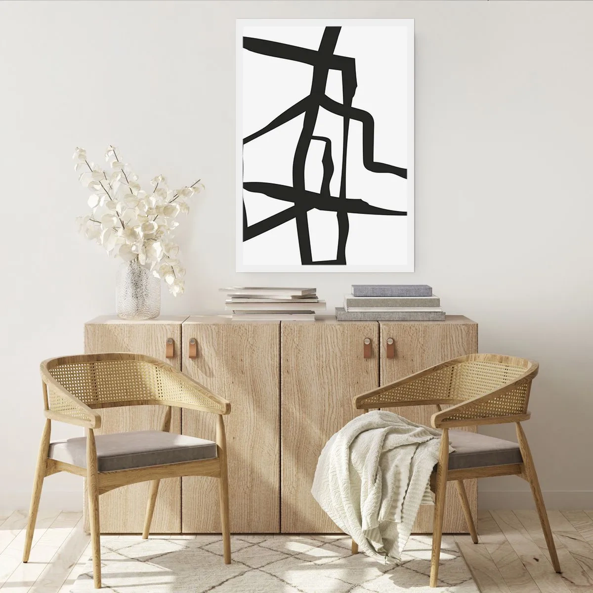 Plagát - Čiernobiela konštrukcia - 50x70 cm