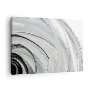 Obraz na plátne - Monochromatický vír v odtieňoch sivej a čiernej - 70x50cm - Orbitálna kompozícia - Moderná nástenná dekorácia do obývacej izby a spálne ARTTOR