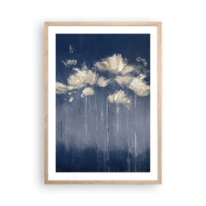 Plagát v ráme zo svetlého duba - Ako okvetné lístky vo vetre - 50x70 cm