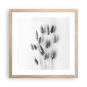 Plagát v ráme zo svetlého duba - Našuchorená tráva - 40x40 cm