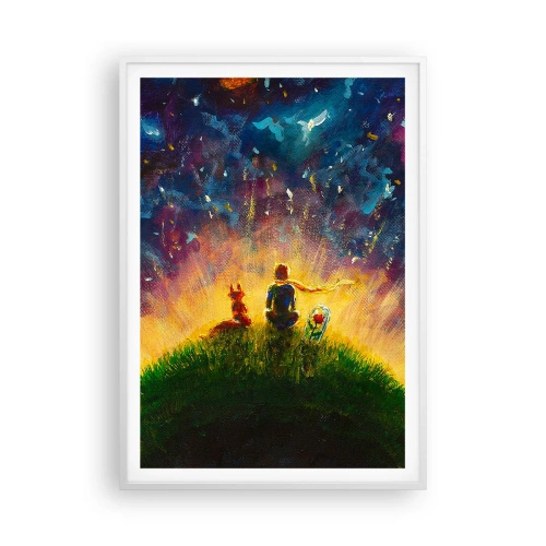 Plagát v bielom ráme - Láska a priateľstvo - celý svet - 70x100 cm