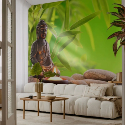 Samolepiaca Fototapeta Deluxe Sticker - Život je krásny - Budha, Bambus, Kúpele - 250x175 cm