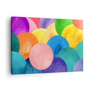 Obraz na plátne - Farebné kruhy v štýle akvarelu - 70x50cm - Pôvodná plnosť života - Moderná nástenná dekorácia do obývacej izby a spálne ARTTOR