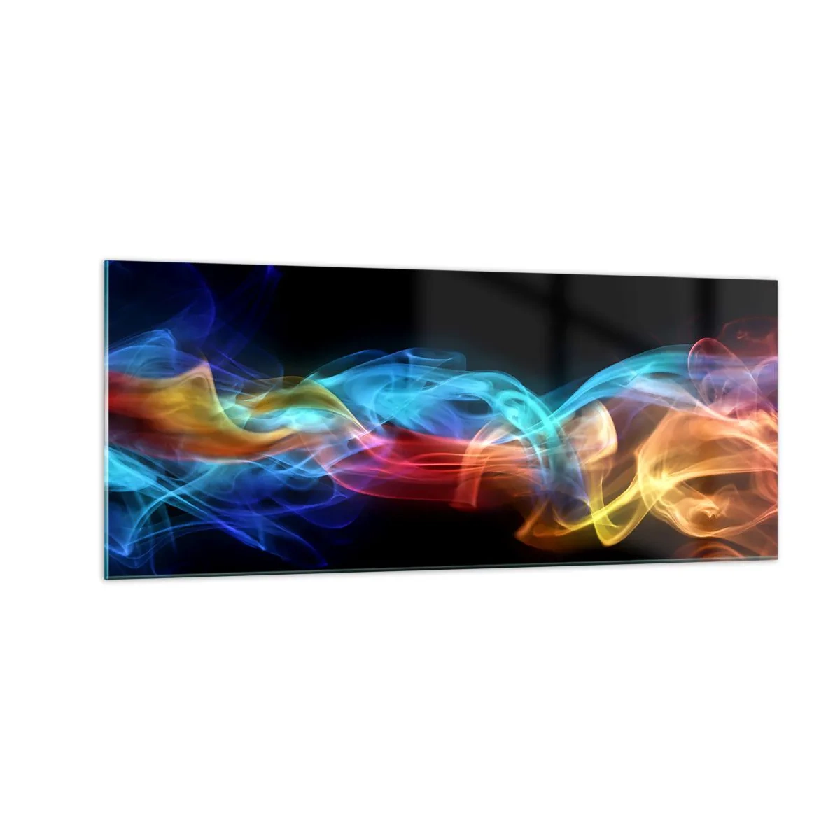 Obraz na skle - Dúhový tanec hmly - 100x40 cm