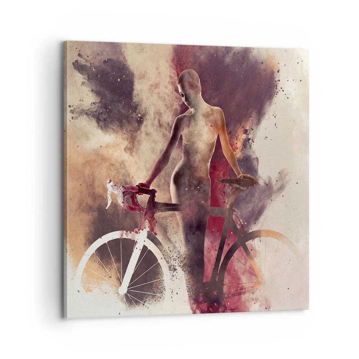 Obraz na plátne - Cyklistická duša v mramorových tvaroch - 60x60 cm