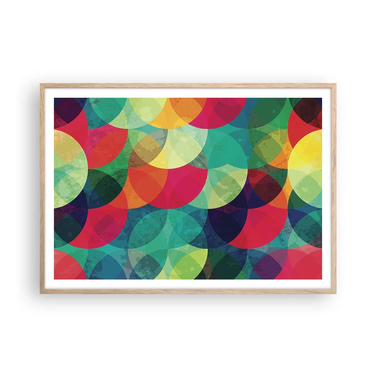 Plagát v ráme zo svetlého duba - Vstúpiť do dúhy - 100x70 cm