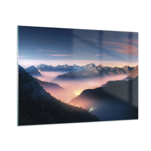 Obraz na skle - Svetlo v údoliach - 100x70 cm