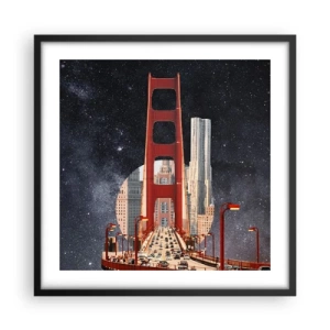 Plagát v čiernom ráme - Vždy v centre - 50x50 cm