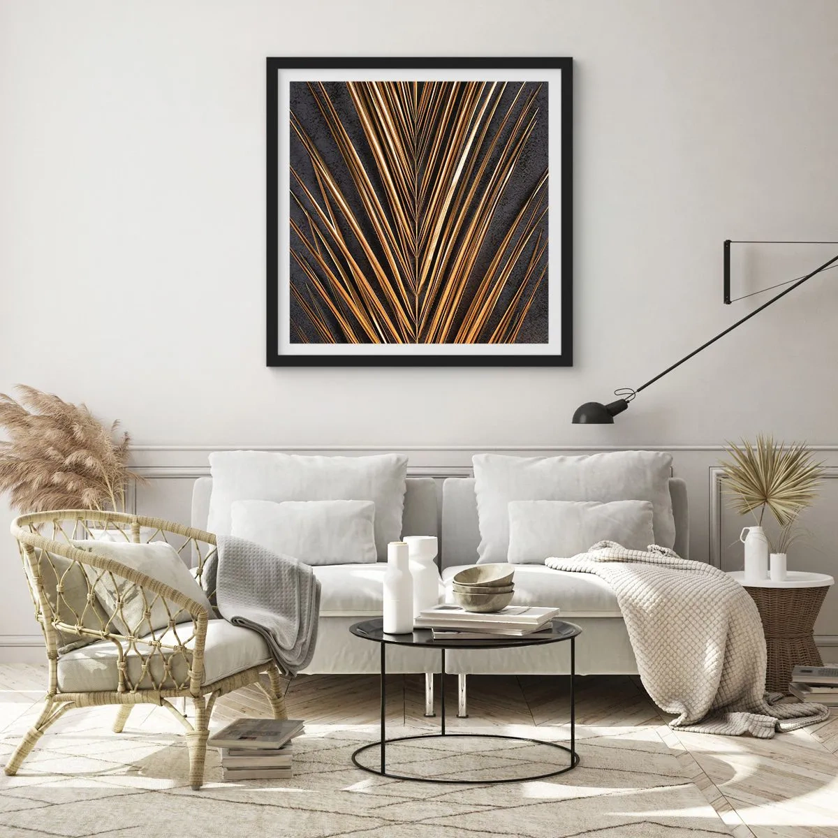 Plagát v čiernom ráme - Zlato trópov - 60x60 cm