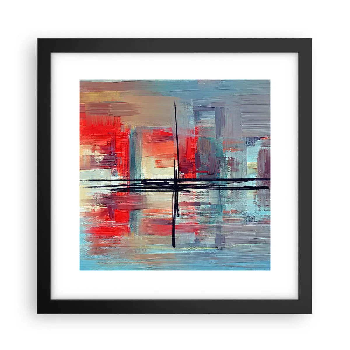 Plagát v čiernom ráme - Krajina v neznámej dimenzii - 30x30 cm