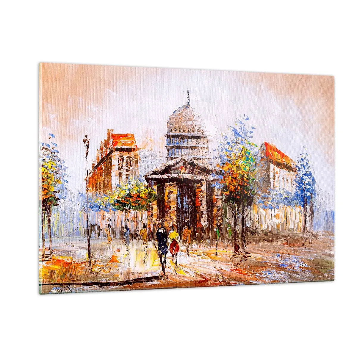 Obraz na skle - Parížska prechádzka - 120x80 cm