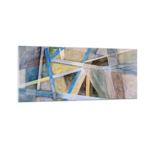 Obraz na skle - Priamo alebo diagonálne? - 100x40 cm