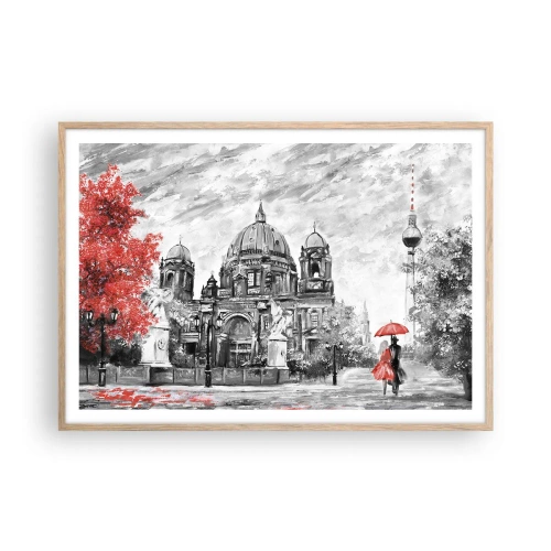 Plagát v ráme zo svetlého duba - Berlínske stretnutie - 100x70 cm