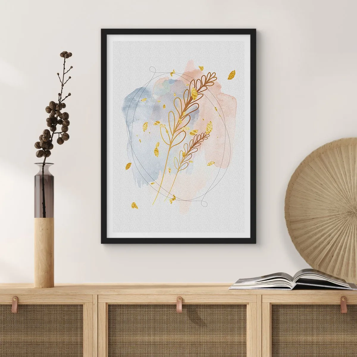 Plagát v čiernom ráme - Zlatý závan - 61x91 cm