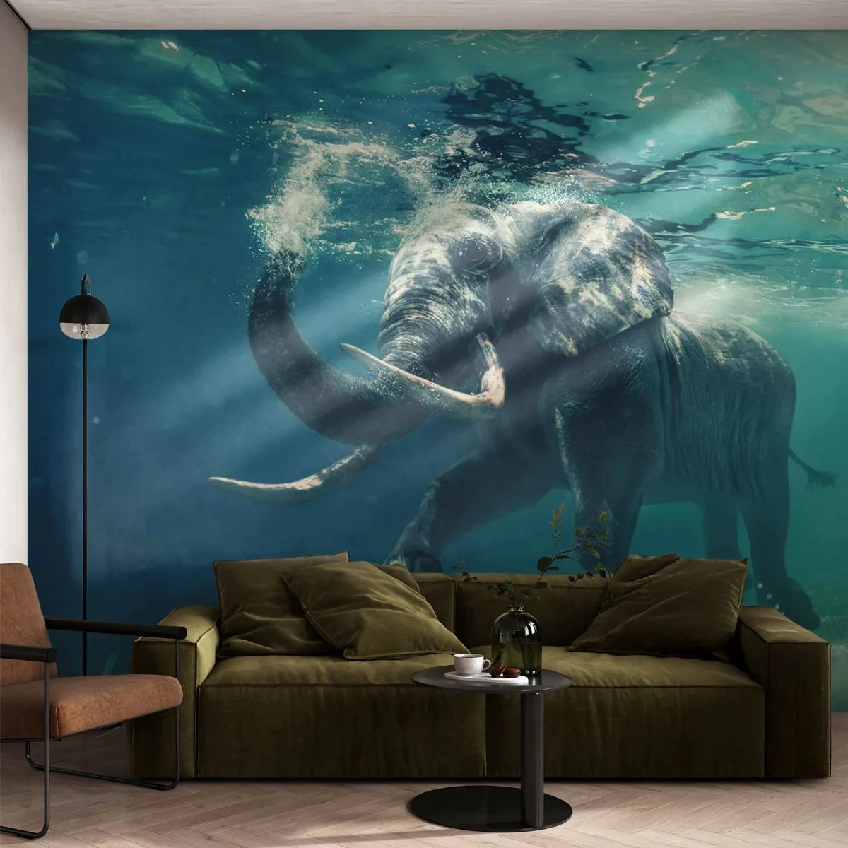 Fototapeta Standard Eco - Všetci radi plávajú - Abstrakcia, Slon, Kus - 500x350 cm