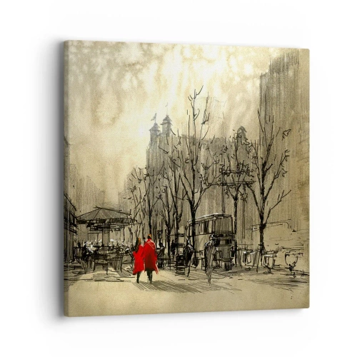 Obraz na plátne - Rande v londýnskej hmle - 40x40 cm