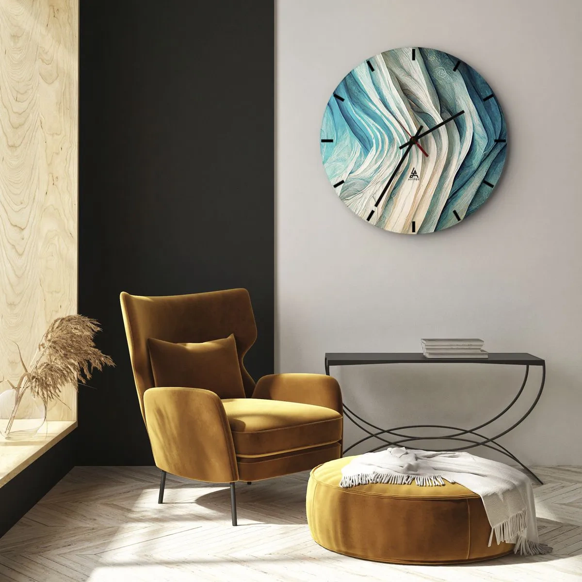 Nástenné hodiny - Modrá neukojiteľnosť - 40x40 cm