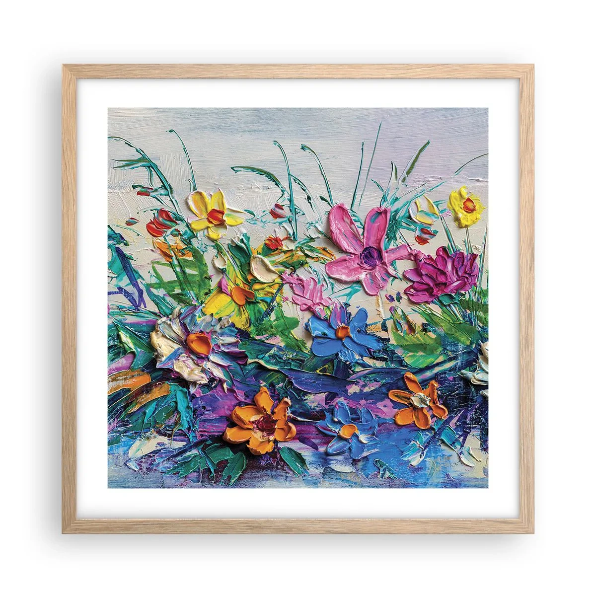 Plagát v ráme zo svetlého duba - Vôbec nie zátišie - 50x50 cm