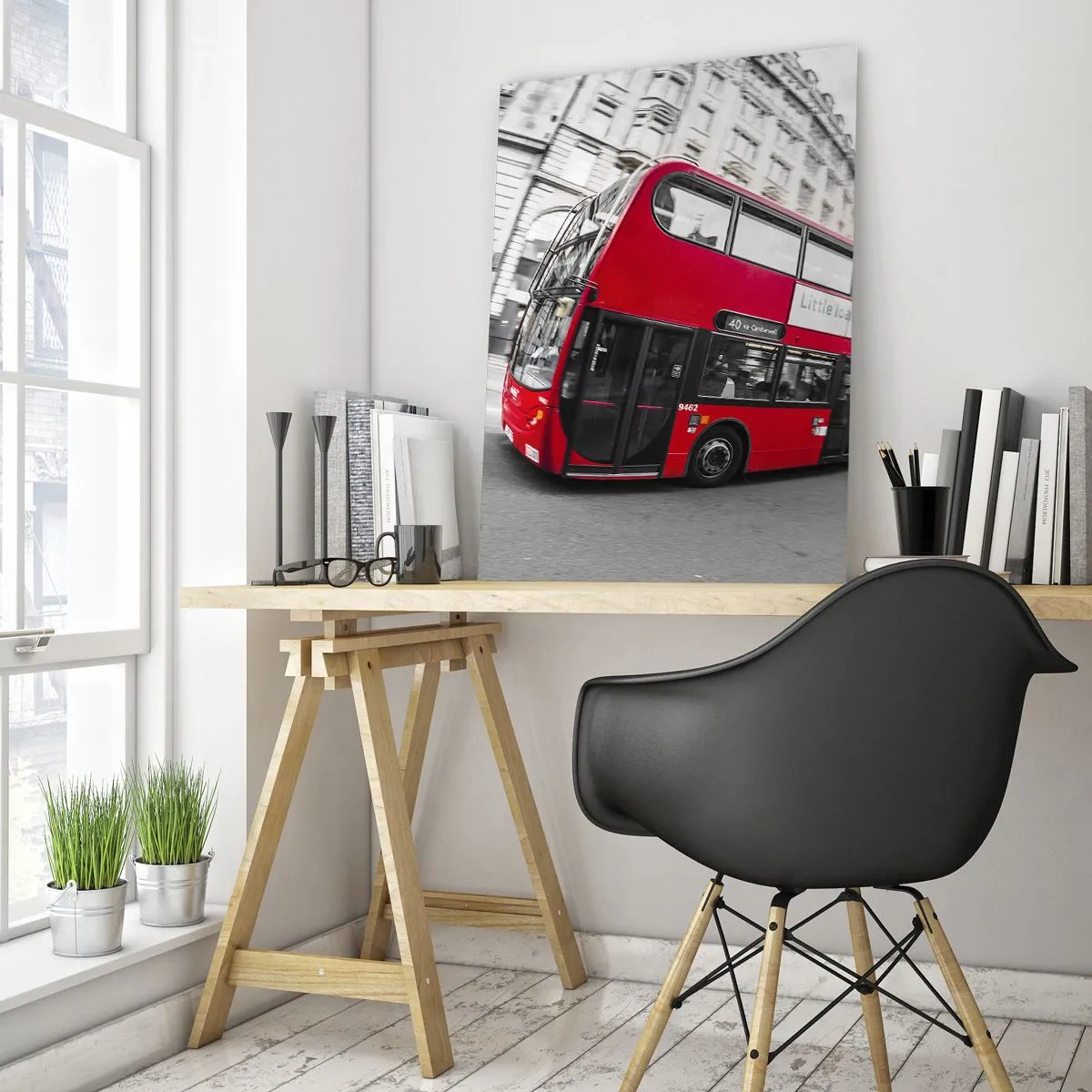 Obraz na skle - Londýn tradične - by bus - 50x70 cm