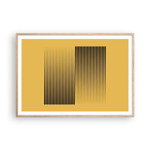 Plagát v ráme zo svetlého duba - Štvorec protikladov - 100x70 cm