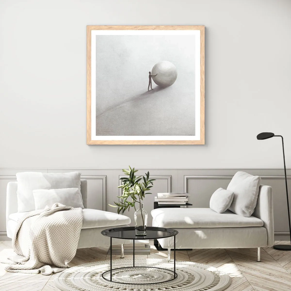 Plagát v ráme zo svetlého duba - Hra života - 40x40 cm