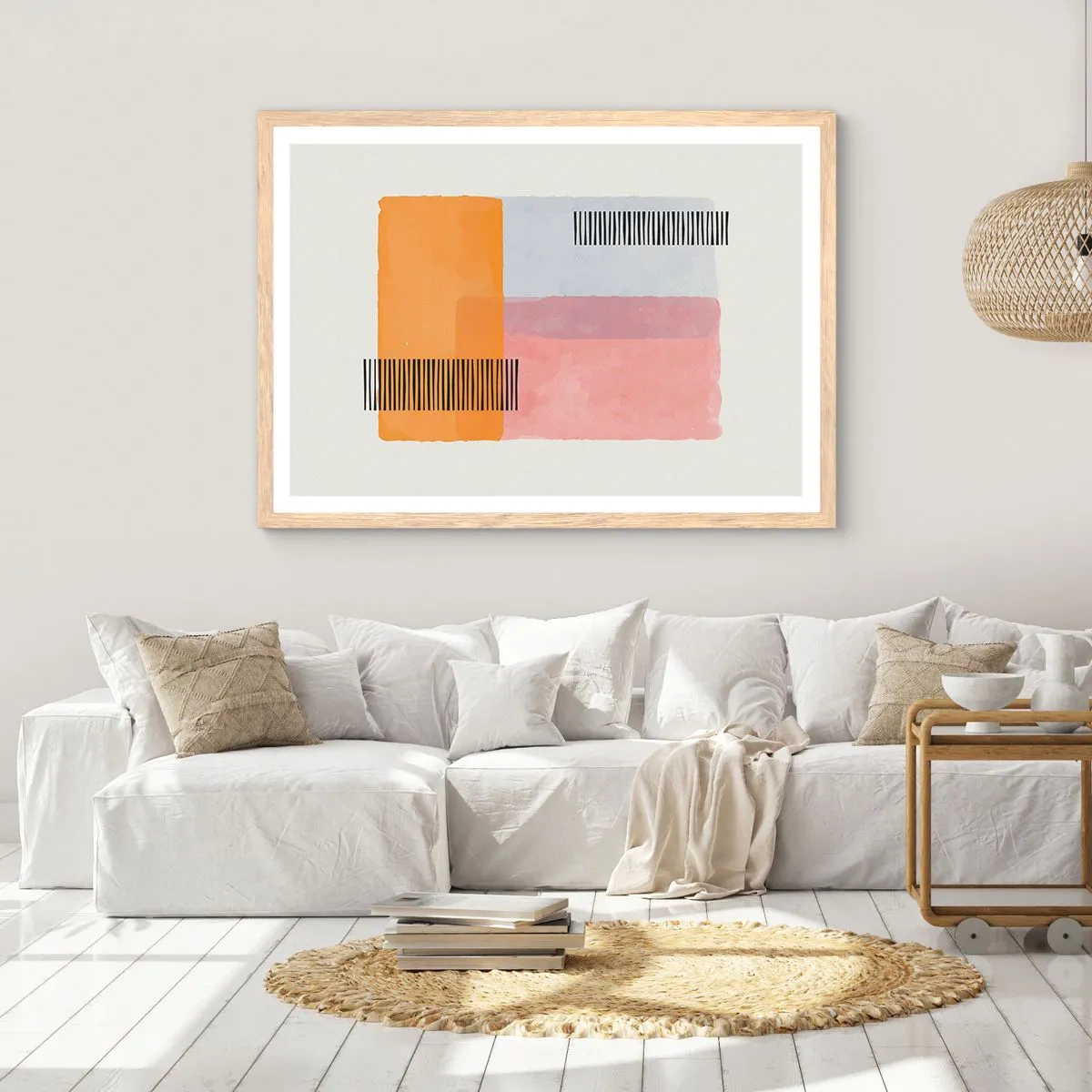 Plagát v ráme zo svetlého duba - Z rohu do rohu - 70x50 cm