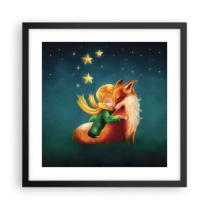Plagát v čiernom ráme - Malý princ - 40x40 cm